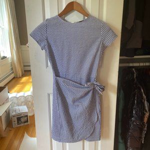 Aqua by Bloomingdales Blue Gingham Wrap Dress